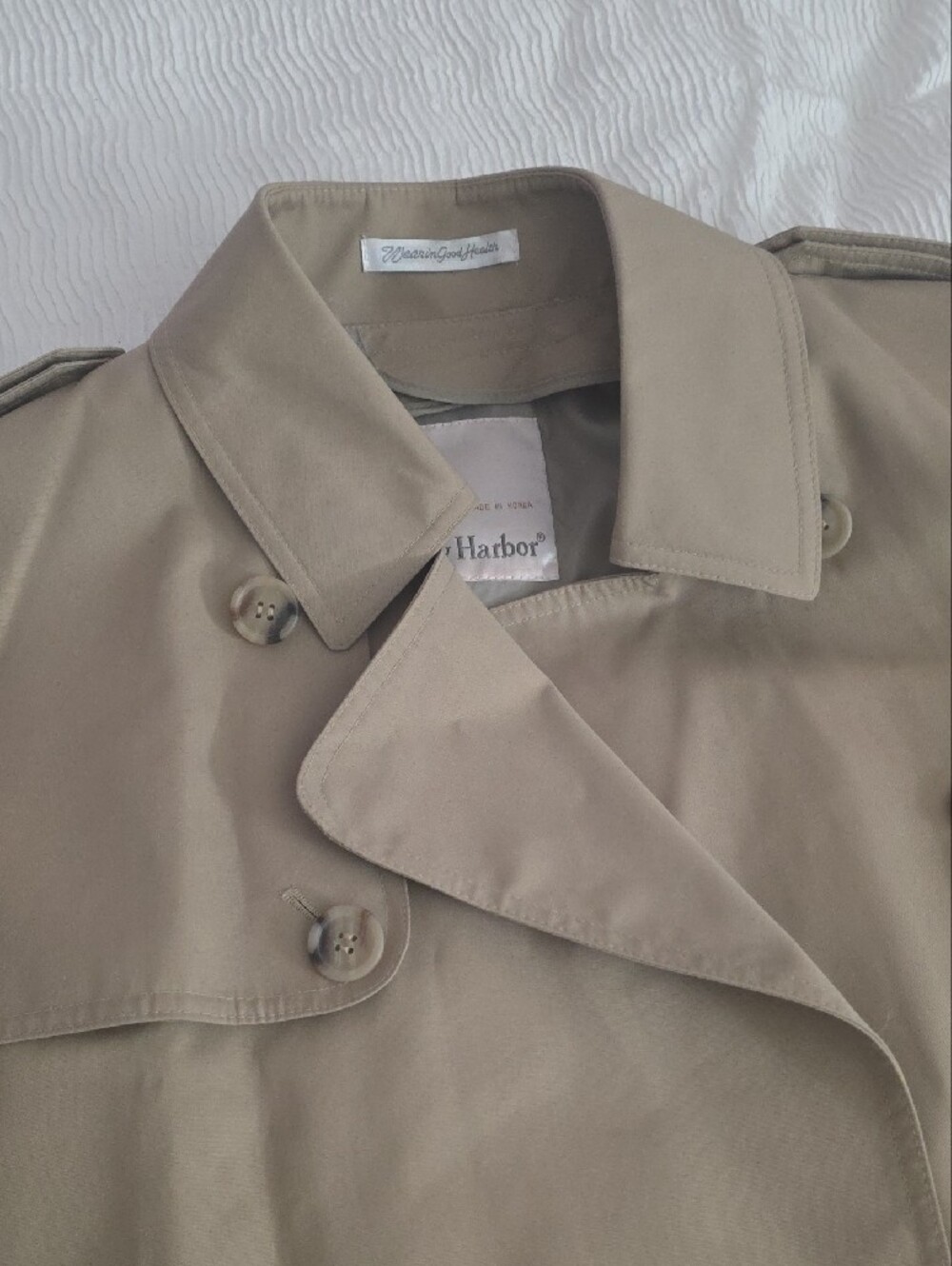 London Fog Men's Beige 40R Double-Breasted Trench Coat - Picture 6 of 10